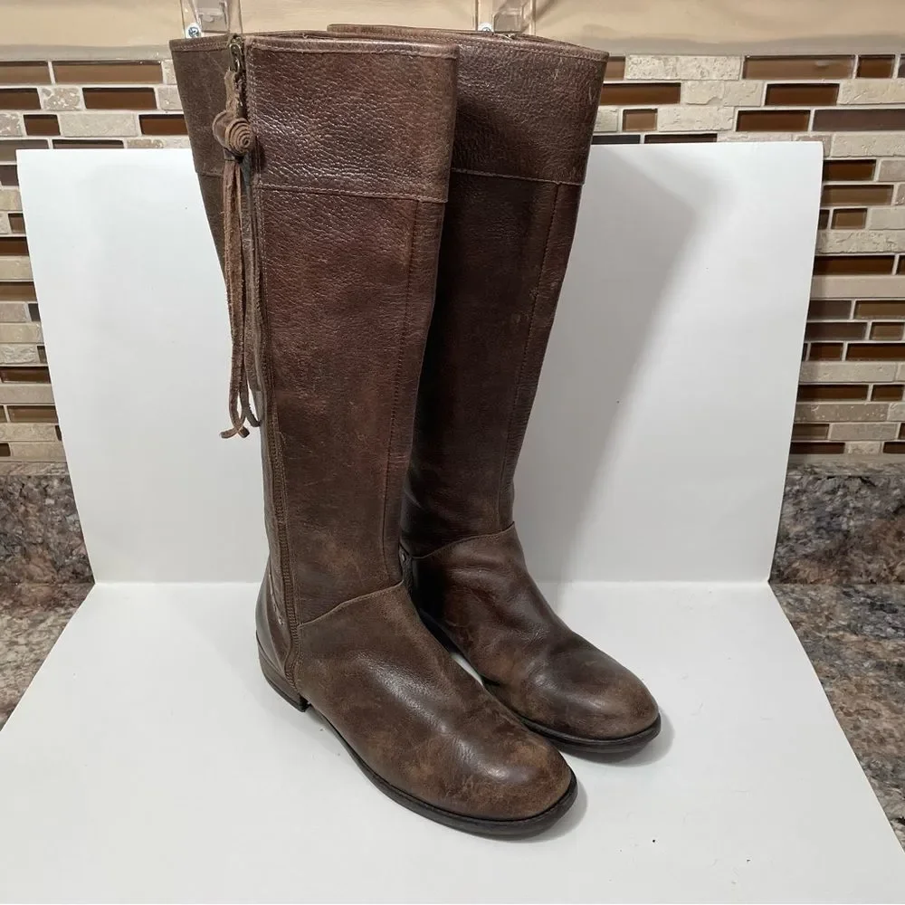 Anthropologie Schuler & Sons Brass Tracks Leather Boots